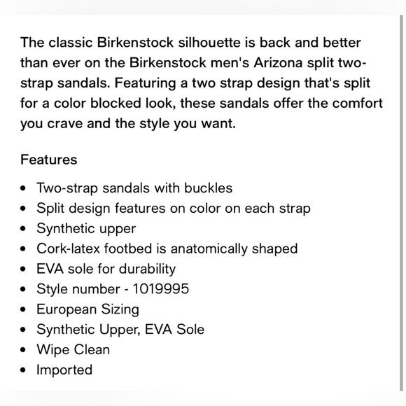 Birkenstock Men’s Arizona Split 2 Strap Sandal Size 41 8 - 8.5 Red Black Classic - Picture 9 of 9